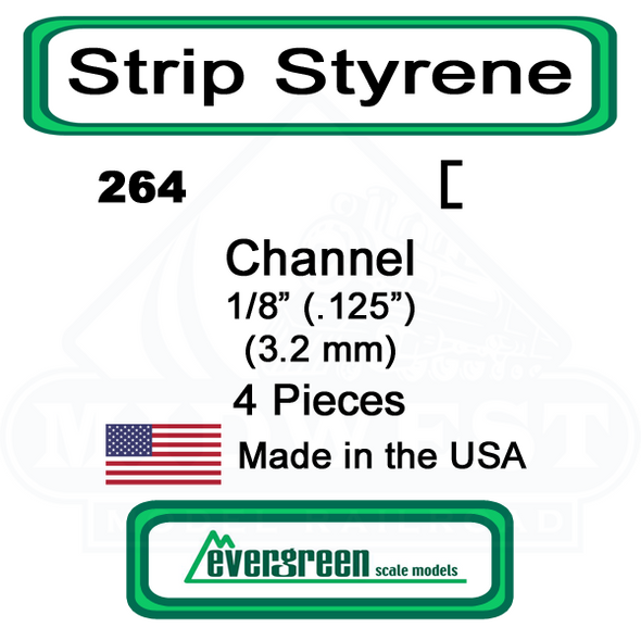 Evergreen 264 -  Styrene Channel .125"