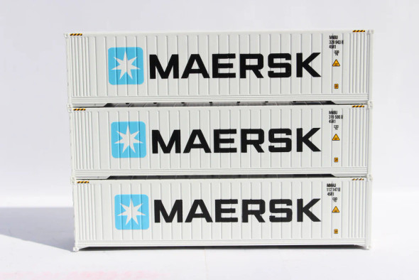 Jacksonville Terminal Co 406555 - 40' HC Reefer Set (6 reefers) Maersk  - N Scale