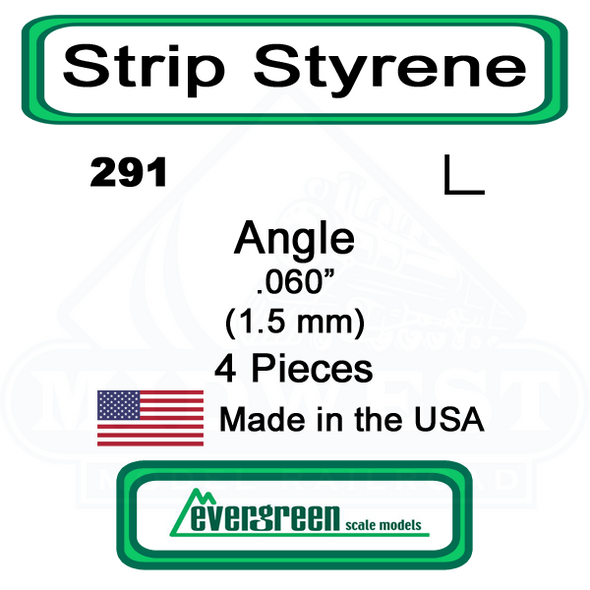 Evergreen 291 -  Styrene Angle .060"