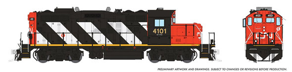 Rapido 41005 - EMD GP9RM DC Silent Canadian National (CN) 4101 - HO Scale