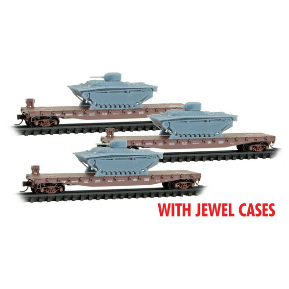 Micro-Trains Line 98302245 - Southern Pacific w/ LVT(A)1 - 3pk JEWEL CASES Southern Pacific (SPFE) 79700, 79753, 79795 - N Scale