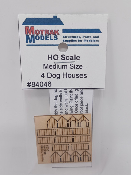 Motrak Models 84046 - Laser-Cut Dog Houses  - HO Scale Kit