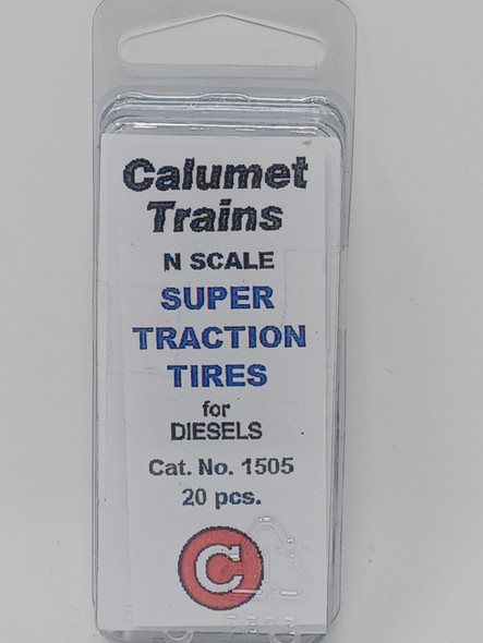 Calumet Trains 1505 - Vinyl Super Traction Tire -- Diesel pkg(20)  - N Scale