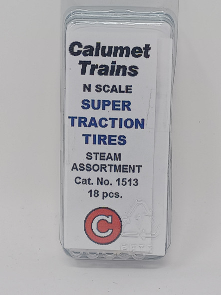 Calumet Trains 1513 - Vinyl Super Traction Tire -- Steam pkg(18)  - N Scale