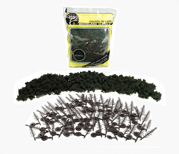 Woodland Scenics TR1105 - Realistic Tree Kits™ Conifer Green - 24/pkg - 4" - 6"