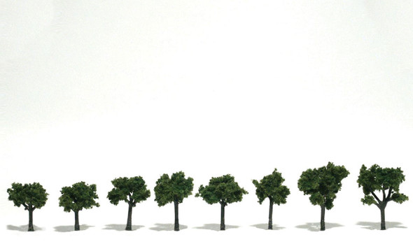 Woodland Scenics TR1501 - Ready Made Realistic Trees™ Medium Green - 8/pkg - 3/4" - 1 1/4"