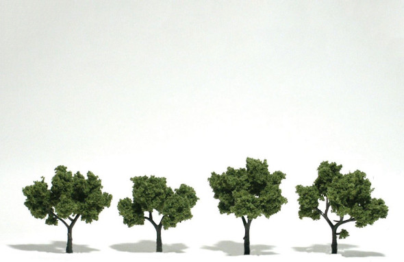 Woodland Scenics TR1503 - Ready Made Realistic Trees™ Light Green - 4/pkg - 2" - 3"