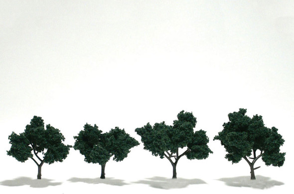 Woodland Scenics TR1505 - Ready Made Realistic Trees™ Dark Green - 4/pkg - 2" - 3"