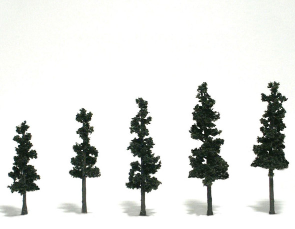 Woodland Scenics TR1560 - Ready Made Realistic Trees™ Conifer Green - 5/pkg - 2 1/2" - 4"