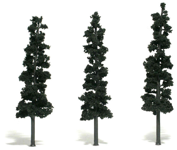 Woodland Scenics TR1563 - Ready Made Realistic Trees™ Conifer Green - 3/pkg - 7" - 8"