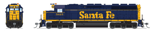 Broadway Limited 9000 - EMD SD45 (Stealth Series) DC Silent Atchison, Topeka and Santa Fe (ATSF) 5615 - HO Scale