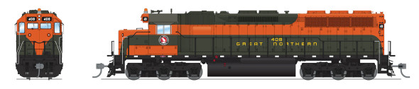 Broadway Limited 9003 - EMD SD45 (Stealth Series) DC Silent Great Northern (GN) 408 - HO Scale