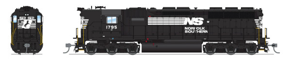 Broadway Limited 9005 - EMD SD45 (Stealth Series) DC Silent Norfolk Southern (NS) 1766 - HO Scale