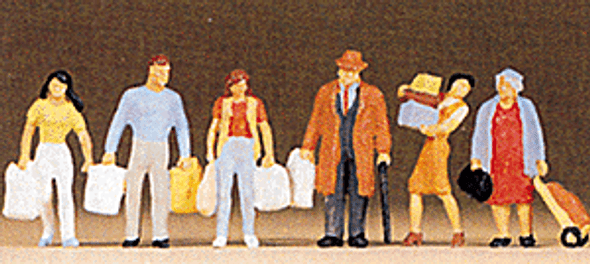 Preiser 10121 - Pedestrians -- People Shopping pkg(6)  - HO Scale