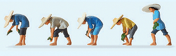 Preiser 10572 - Working People -- At The Rice Field #1  - HO Scale