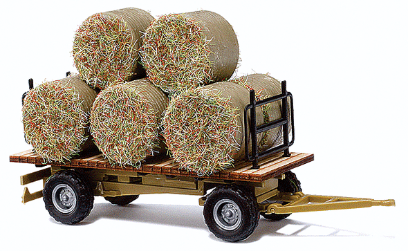 Busch 44930 - Hay Trailer With Round Baled Load  - HO Scale