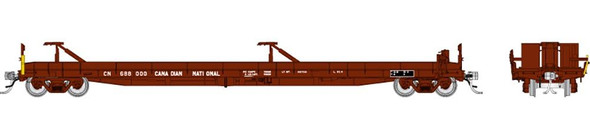 Rapido 151001 - Vancouver Iron Works Piggyback Flatcar 6pk Canadian National (CN) 688000, 688025, 688029, 688031, 688034, 688067 - HO Scale
