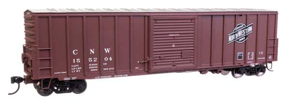 Walthers Mainline 910-46007 - 50' ACF Exterior Post Dreadnaught End Plate B Boxcar Chicago & Northwestern (CNW) 155204 - HO Scale