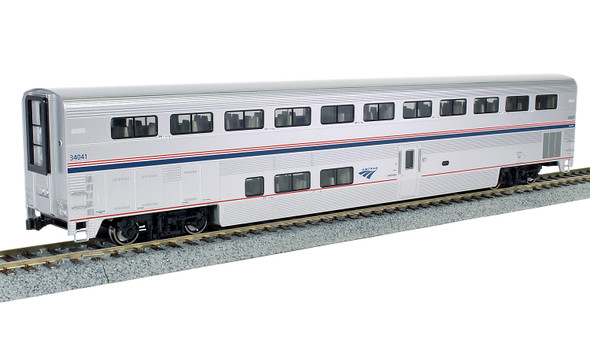 Kato 35-6057-1 - Superliner®  Coach-Baggage Phase VI (With Interior Lighting Installed) Amtrak (AMTK) 34041 - HO Scale