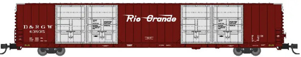 Bluford Shops 87341 - Pullman Standard 86’ Quad Door Boxcar Denver & Rio Grande Western (D&RGW) 63938 - N Scale