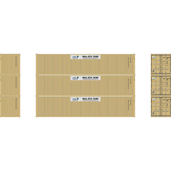 Athearn 16389 - 40' Low Cube Container ANYU #1 (3) - HO Scale