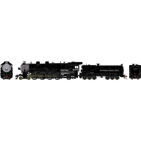 Athearn Genesis 71655 - 4-8-2 MT-4 w/ DCC and Sound Southern Pacific (SP) 4355 (Early Black Scheme) - HO Scale