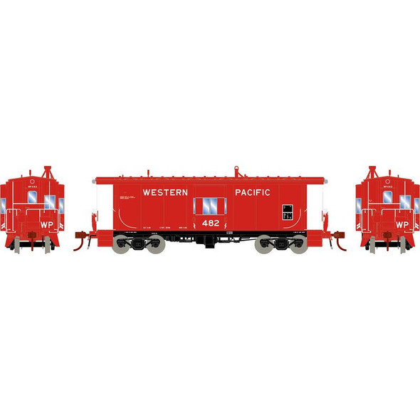 Athearn Genesis 78600 - Bay Window Caboose w/ Lights Western Pacific (WP) 485 - HO Scale