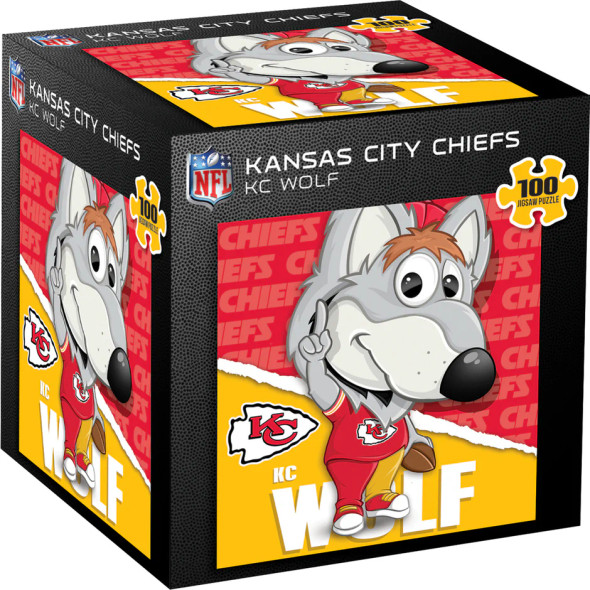 Masterpieces Puzzles KCC1110 - KC Wolf - Kansas City Chiefs Mascot 100 Piece