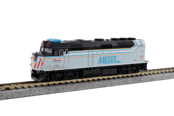 Kato 176-CHICAGO - EMD F40PH DC Silent Metra (METX) #104 "City of Chicago" - N Scale