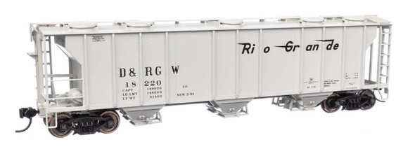 Walthers Mainline 910-7056 - 50' Pullman-Standard PS-2 2893 3-Bay Covered Hopper Denver & Rio Grande Western (D&RGW) 18220 - HO Scale