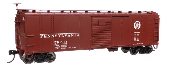 Walthers Mainline 910-40969 - 40' Early X29 Boxcar - Circle Keystone (Tuscan, white) Pennsylvania (PRR) 570530 - HO Scale