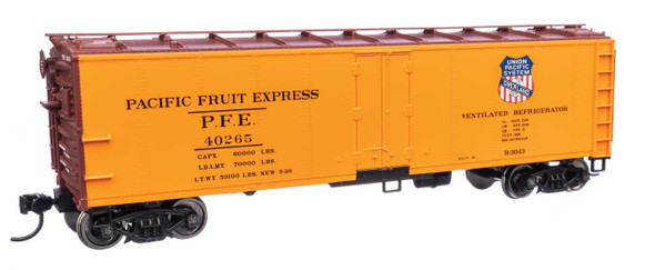 Walthers Mainline 910-41414 - 40' Steel Reefer with Dreadnaught Ends - Overland Pacific Fruit Express (PFE) 40265 - HO Scale