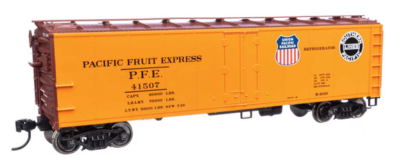 Walthers Mainline 910-41419 - 40' Steel Reefer with Dreadnaught Ends -UP(R) & SP(TM) logos Pacific Fruit Express (PFE) 41507 - HO Scale