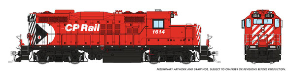 PRE-ORDER: Rapido 54503 - EMD GP9u (DCC and Sound) Canadian Pacific (CP) 1614 - HO Scale