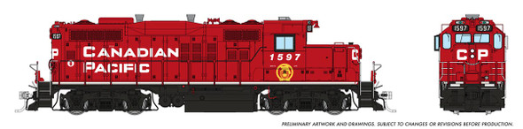 PRE-ORDER: Rapido 54507 - EMD GP9u (DCC and Sound) Canadian Pacific (CP) 1597 - HO Scale