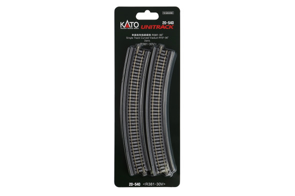 Kato 20-540 - Single Viaduct Curv R381- 30d, (2 ea)  - N Scale