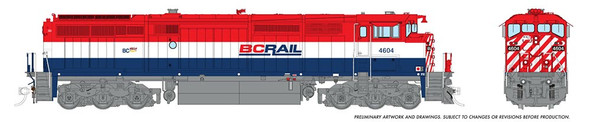 Rapido 24514 - GE DASH 8-40CM (DCC and Sound) British Columbia Railway (BCOL) 4604 - HO Scale
