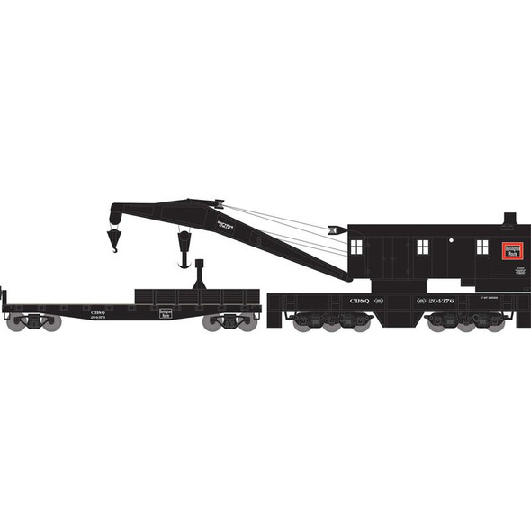 Athearn 75421 - 200 Ton Crane + Tender Chicago, Burlington & Quincy (CB&Q) 204376/204376 - HO Scale