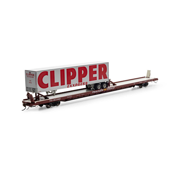 Athearn Genesis 70740 - F89-F 89'8 TOFC Flatcar w/Clipper Trailer TTX 153322 - HO Scale