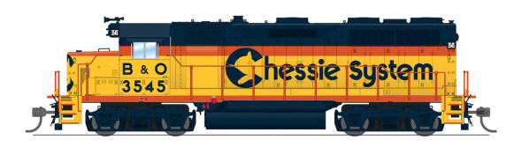 Broadway Limited 8884 - EMD GP35 w/ DCC and Sound Chessie (B&O) 3545 - HO Scale