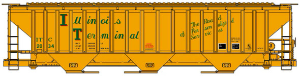 Accurail 6548 - Pullman Standard 4750 Covered Hopper Illinois Terminal (ITC) 2034 - HO Scale Kit