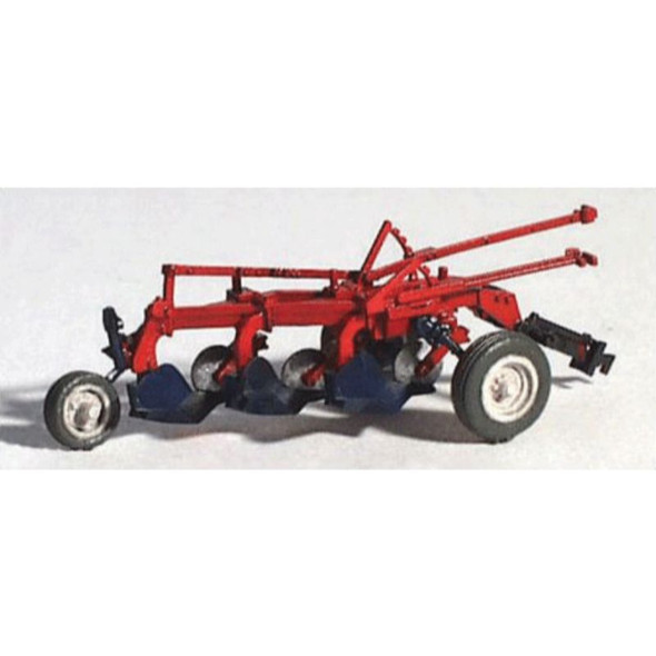 GHQ 60003 - Farm Machinery -- "Red" Little Gem 3-Bottom Plow   - HO Scale Kit