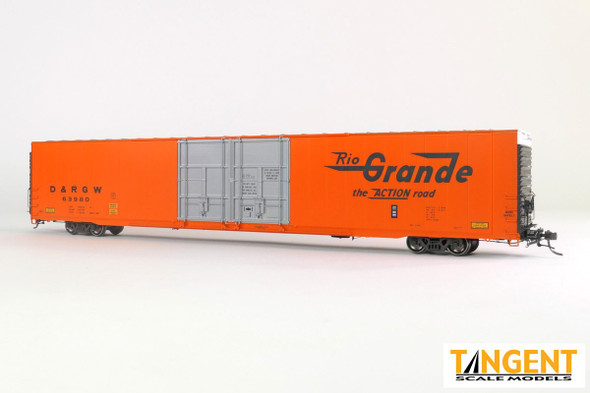 Tangent Scale Models 25057-02 - Greenville 86′ Double Plug Door Box Car Denver & Rio Grande Western (D&RGW) 63963 - HO Scale