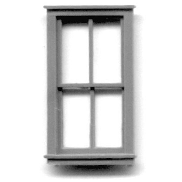 Grandt Line Products 5215 - Framed Window: Double, 4-Pane - 8pc    - HO Scale