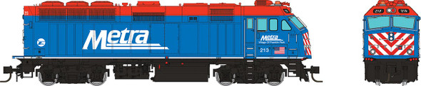 PRE-ORDER: Rapido 583503 - EMD F40PHM-2 w/ DCC and Sound Metra (METX) 213 (Village of Franklin Park) - N Scale