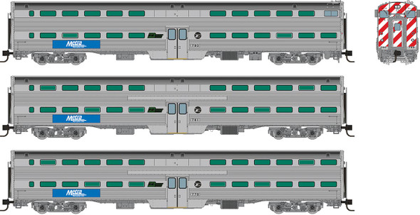 PRE-ORDER: Rapido 545003 - Gallery Commuter Car Set Metra (METX) Cab: 790 Coaches: 761 776 - N Scale