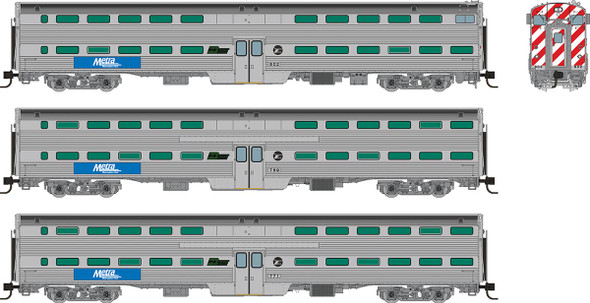 PRE-ORDER: Rapido 545004 - Gallery Commuter Car Set Metra (METX) Cab: 802 Coaches: 769 771 - N Scale