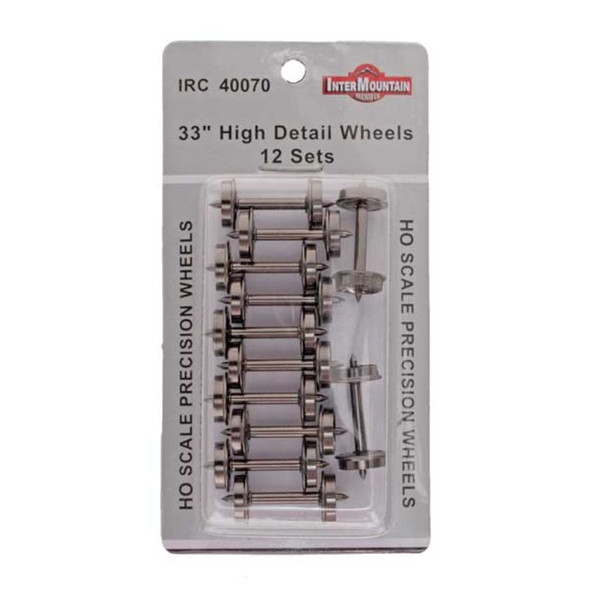 InterMountain 40070 - 33" Wheels (.110" Tread Width) 12 Axles Per Pack