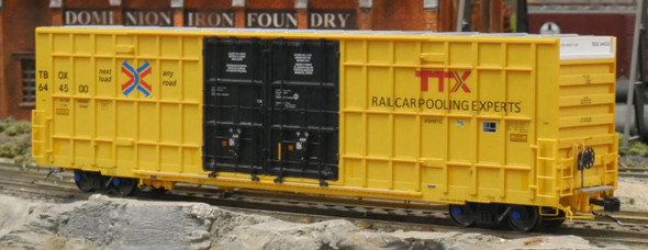 Aurora Miniatures 306024 - Greenbrier 7550 cf 60’ Plate F Boxcar (XGH61C) TTX (TBOX) 644562 - High Reporting Mark - HO Scale