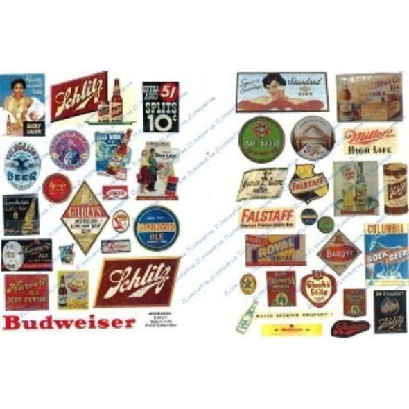 JL Innovative 263 - Vintage Beer & Alcohol Signs 190s-50s (44)    - HO Scale Kit